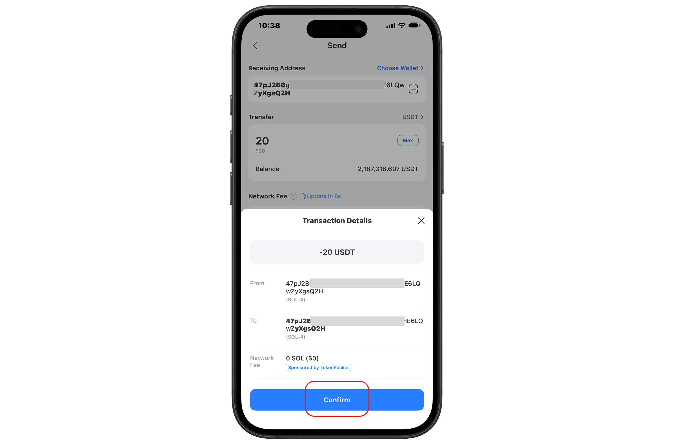 Finish Transfer without Gas Fees